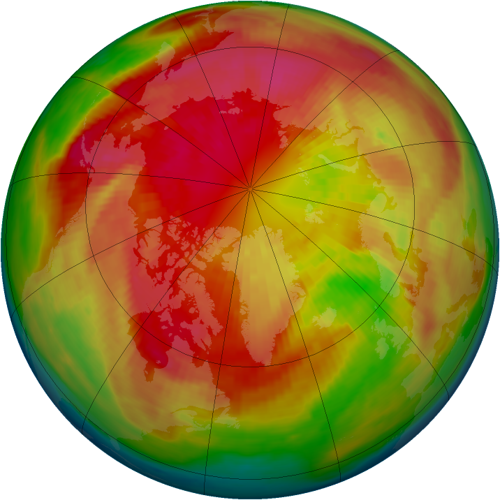 Arctic ozone map for 11 March 1980